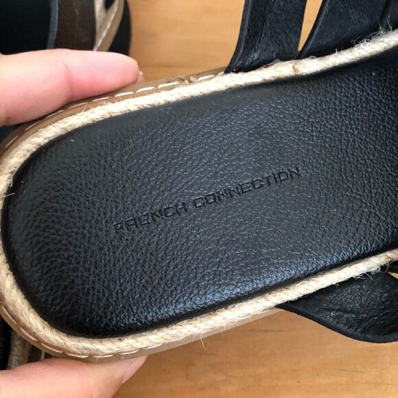 French Connection Womens Alexis Black FAUX Leather Strappy Slide Sandals Size 11 - Picture 7 of 10